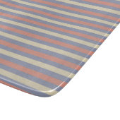 Pastel geel, sinaasappel en blauwe strepen snijplank (Hoek)