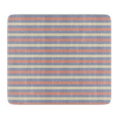 Pastel geel, sinaasappel en blauwe strepen snijplank (Voorkant)