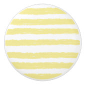 Pastel geel witte Waterverf strepen Keramische Knop (Voorkant)