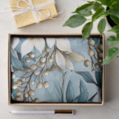 Pastel  Geïnspireerd Winter Blauw Bloemen Tissuepapier (Geschenk)