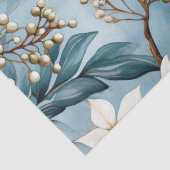 Pastel  Geïnspireerd Winter Blauw Bloemen Tissuepapier (Detail)