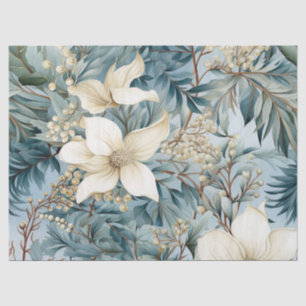 Pastel  Geïnspireerd Winter Blauw Bloemen Tissuepapier