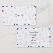 Pastel gekleurde Snoepjes harten Visitekaartje (Voorkant / Achterkant)