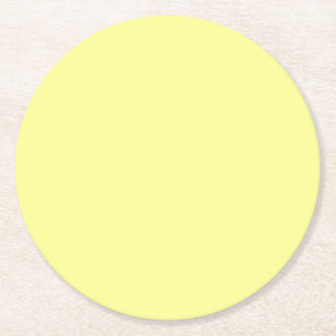 Pastel Gele Solid Color Ronde Kartonnen Onderzetter