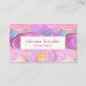 Pastel Geode Agate en Gold Visitekaartje (Voorkant)