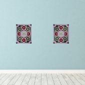Pastel Geometric Mandala Bloom Muurkunst Sets (Houten vloer)