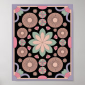 Pastel Geometric Mandala Bloom Poster (Voorkant)