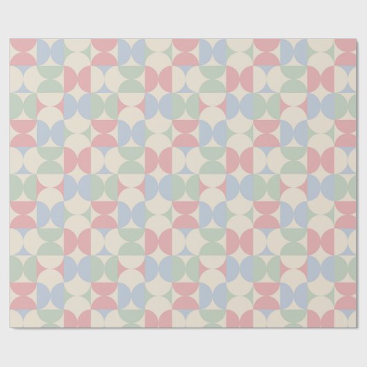 Pastel Geometric Retro Circle Pattern  Cadeaupapier (Vlak)