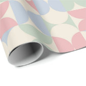 Pastel Geometric Retro Circle Pattern  Cadeaupapier (Rol Hoek)