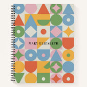 Pastel Geometric Shapes Personalized Notebook Notitieboek (Voorkant)