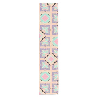 Pastel Geometric Tile Pattern | Pink Mint Purple  Korte Tafelloper
