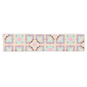 Pastel Geometric Tile Pattern | Pink Mint Purple  Korte Tafelloper (Horizontaal)