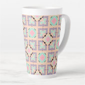 Pastel Geometric Tile Pattern | Pink Mint Purple  Latte Mok (Rechterhoek)