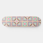 Pastel Geometric Tile Pattern | Pink Mint Purple  Skateboard (Horizontaal)