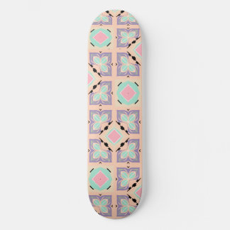 Pastel Geometric Tile Pattern | Pink Mint Purple  Skateboard