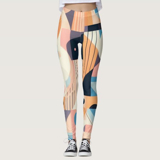 Pastel Geometrics Leggings d'entraînement pour fem (Devant)