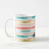 Pastel geometrisch naadloos patroon monogram koffiemok (Links)