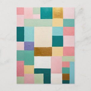 Pastel Geometrisch Quilt Briefkaart