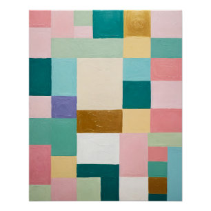 Pastel geometrisch quilt perfect poster