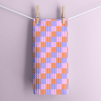 Pastel geometrisch schaakbord theedoek