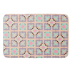 Pastel Geometrisch Tegelmotief Roze Mint Paars Badmat