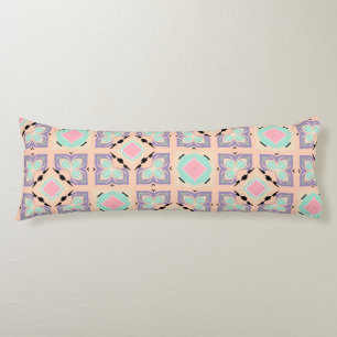 Pastel Geometrisch Tegelmotief Roze Mint Paars Lichaamskussen