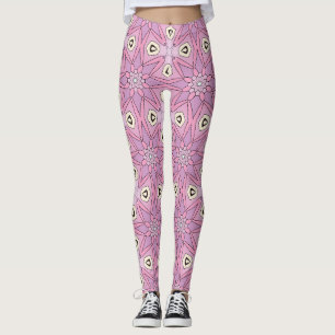 Pastel geometrische bloemen leggings