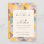 Pastel geometrische bruids brunch uitnodiging (Voorkant / Achterkant)