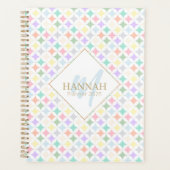 Pastel geometrische cirkels en diamantpatroon planner (Voorkant)
