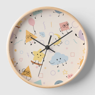 Pastel Geometrische Doodle Klok