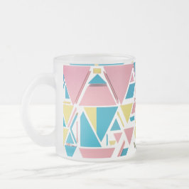 Pastel geometrische driehoeken – moderne retro fro matglas koffiemok