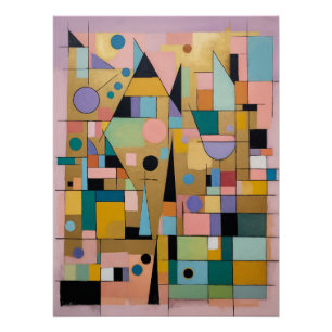 Pastel Geometrische Metropool Perfect Poster