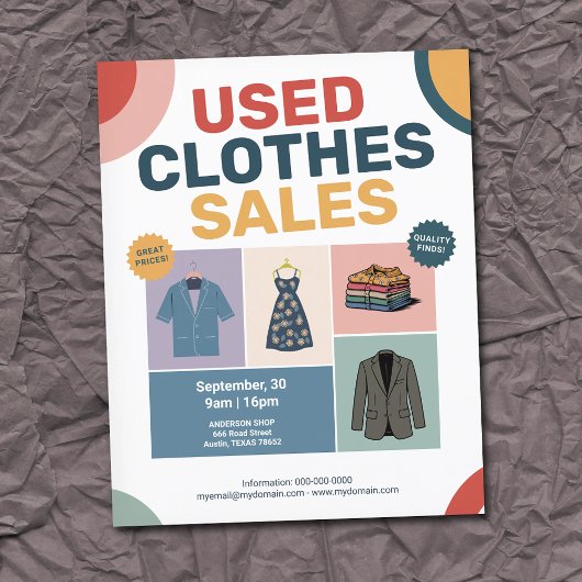 Pastel Geometrische Patronen - Tweedehands Kleding Flyer