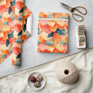 Pastel Geometrische Pop Fiesta Inpakpapier Rol