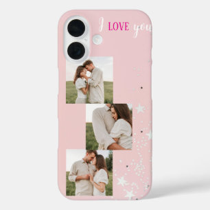 Pastel gepersonaliseerde foto   Tekst iPhone Case
