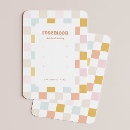 Pastel geruite oorbel display Kaart