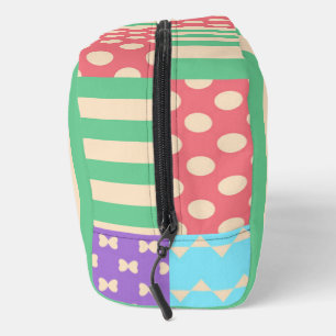 Pastel geruite streep lint stip geometrisch toilettasje
