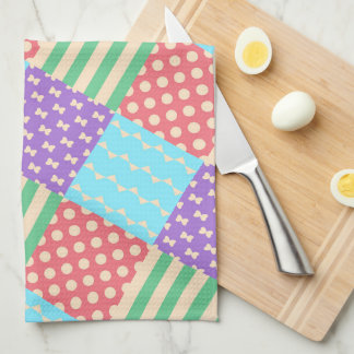 Pastel Geruite Streep Strik Geblokte Geometrisch Theedoek