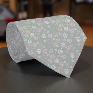 Pastel gestileerde Rozen Elegant Patroon Stropdas
