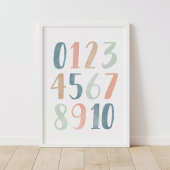 Pastel Getallen Meisje Babykamer Decor Poster