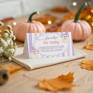 Pastel Ghost Boeken voor Baby Verzoekkaart Informatiekaartje