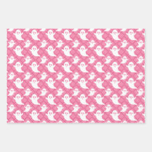 Pastel Ghosts Halloween Wrapping Paper set van 3