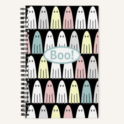 Pastel Ghosts Spooky Halloween Spiraal Notitieboek (Voorkant)
