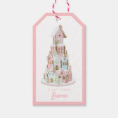 Pastel Gingerbrood Suiker Castle Cake Cadeaulabel (Voorkant)