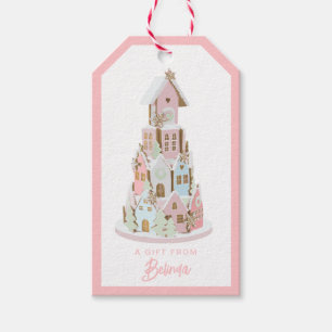 Pastel Gingerbrood Suiker Castle Cake Cadeaulabel