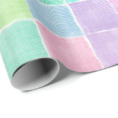 pastel gingham - blokken cadeaupapier (Rol Hoek)