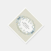 Pastel Gingham Blue Floral Baby Shower Servet (Hoek)