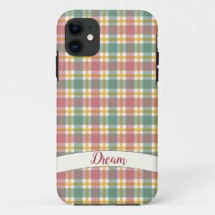 Pastel gingham fabric iPhone Case