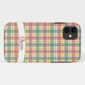 Pastel gingham fabric iPhone Case (Achterkant (horizontaal))