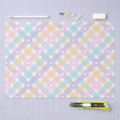 Pastel Gingham Harten Tissuepapier (Craft)